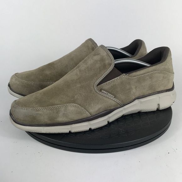 Skechers Equalizer Brown Suede Slip On Comfort Shoes 51502 Men’s Size 13 - Picture 1 of 12